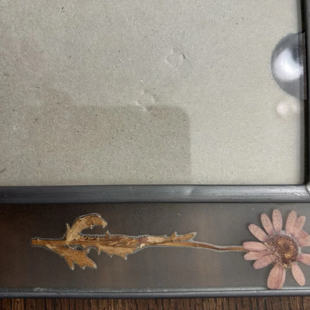Connoisseur Pressed Dried Flowers Glass Picture Frame 4x6 Photo Cottagecore